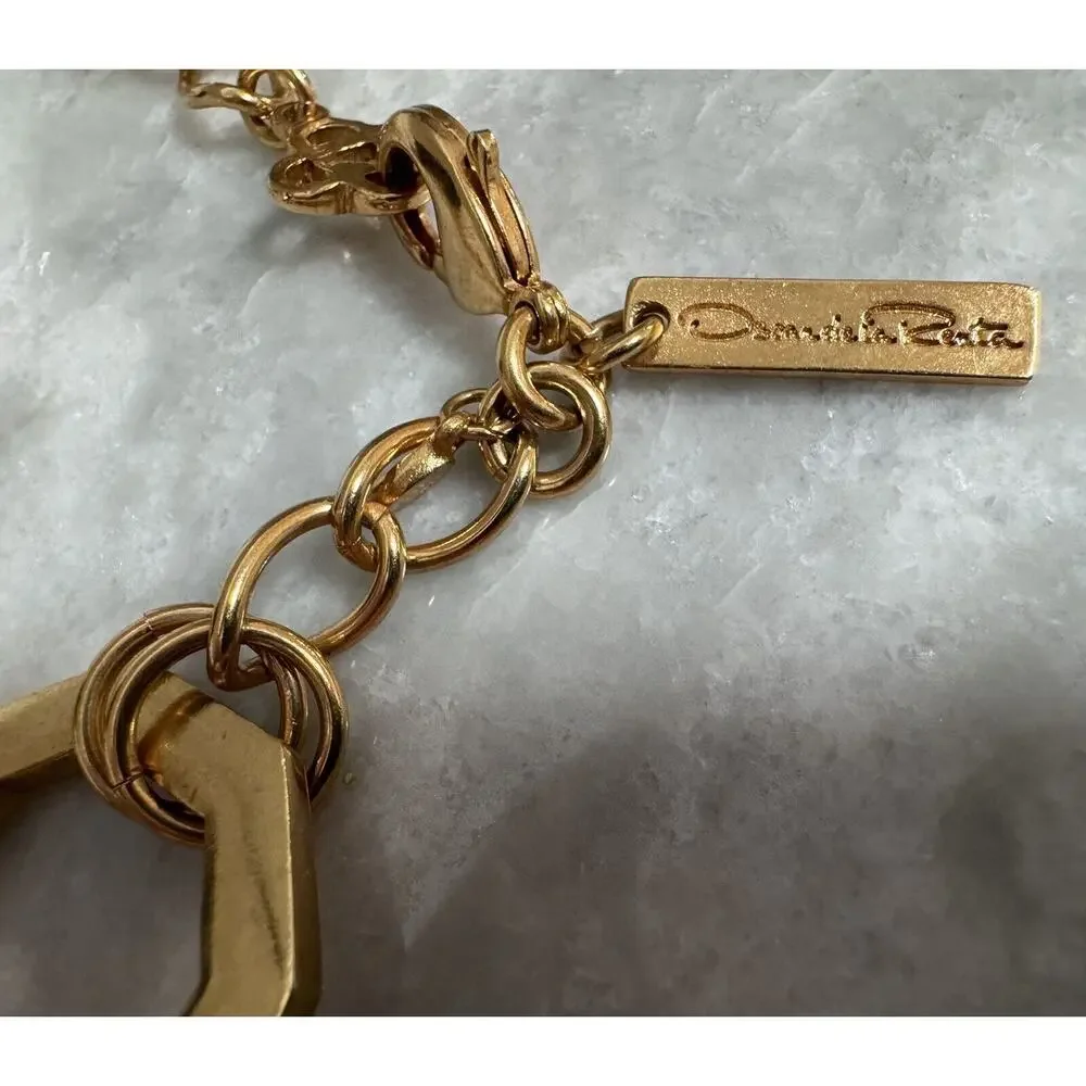 Oscar de la Renta MCM Huge Gold Tone Chain Link Necklace
